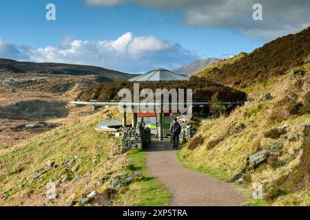 Das Knockan Crag Besucherzentrum, Sutherland, Schottland, Großbritannien Stockfoto