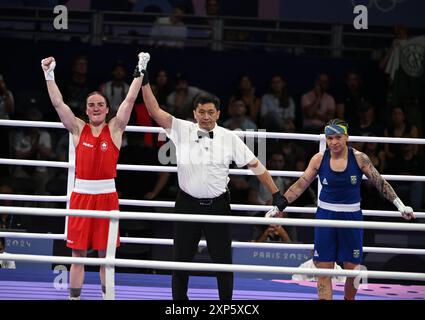 PARIS (FRANCA), 03/08/2024 - OLIMPIADAS / ESPORTE / BOXE - A BOXEADORA brasileira Bia Ferreira enfrenta a a Kelli 9 Irlanda ) , faz sua partizipacao n Stockfoto