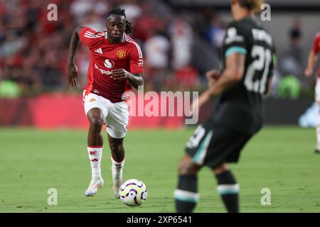 3. August 2024: Manchester United-Verteidiger Aaron Wan-Bissaka (29) während des FC Series-Spiels zwischen Manchester United und Liverpool im Williams-Brice Stadium in Columbia, South Carolina. Greg Atkins/CSM Stockfoto