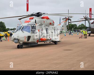 RAF Fairford, Großbritannien. 20. Juli 2024. Hubschrauber der Royal Netherlands Navy NH90 auf der Royal International Air Tattoo 2024. Stockfoto