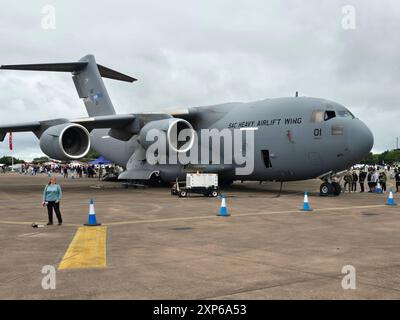 RAF Fairford, Großbritannien. 20. Juli 2024. Boeing C-17A Globemaster III auf der Royal International Air Tattoo 2024. Stockfoto