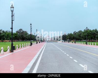 Kartavya Pfad mit Rashtrapati Bhavan (Delhi/Indien) Stockfoto