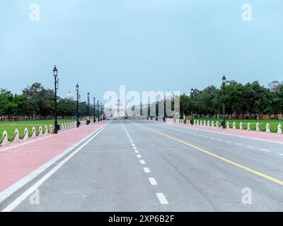 Kartavya Pfad mit Rashtrapati Bhavan (Delhi/Indien) Stockfoto