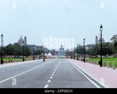 Kartavya Pfad mit Rashtrapati Bhavan (Delhi/Indien) Stockfoto