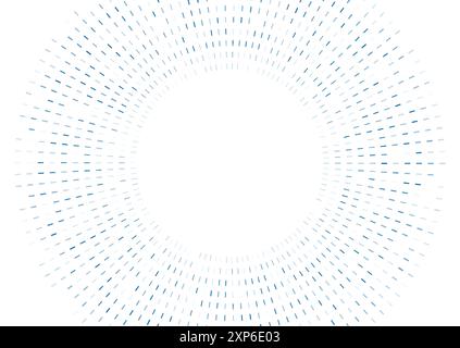 Blaue kreisförmige gepunktete Linien abstrakter geometrischer technischer Hintergrund. Vektordesign Stock Vektor