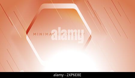 Hochglanz-Sechseck und Linien abstrakter geometrischer Hintergrund. Vektordesign Stock Vektor