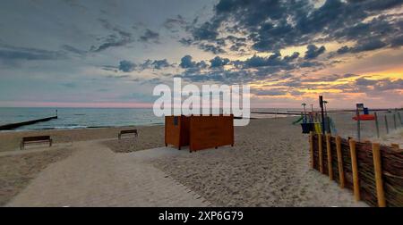 Eine Reise nach Polen zur Ostsee und den umliegenden Städten, Stränden und dem Spektakel der atemberaubenden Sonnenuntergänge, Sonnenaufgänge und Natur, das beste Foto Stockfoto