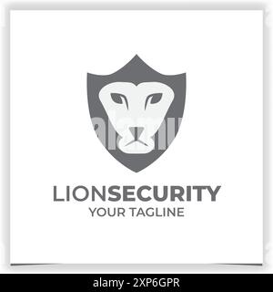 Lion Sicherheitslogo Design Vektorvorlage Stock Vektor