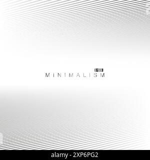 Abstrakter weißer, minimalistisch gestreifter Hintergrund mit Perspektive. Modernes futuristisches Konzept mit unendlichen Linien. Technologie, digitales Design. Poster Stock Vektor