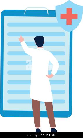 Arzt überprüfen Sie die Patientenakten. Symbol für medizinisches Dokument Stock Vektor