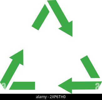 Recycling-Symbol. Grüne Pfeile, Symbol für Drehdreieck Stock Vektor