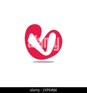 Letter lv Love Doodle Design Logo Vektor Stock Vektor
