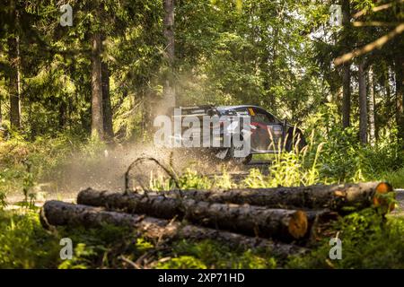 18 KATSUTA Takamoto, JOHNSTON Aaron, Toyota GR Yaris Rally1, Aktion während der Rallye Finland 2024, 9. Runde der WRC World Rally Car Championship 2024, vom 1. Bis 4. August 2024 in Jyvaskyla, Finnland Stockfoto