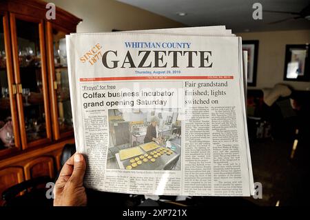 Lewiston/Idaho/USA / 05 September 2019 / Whitman County gazette Publsh Jeden donnerstag seit 1877 in Rular amerca Palouse washington, USA Photo. Francis Dean/Deanpictures Stockfoto