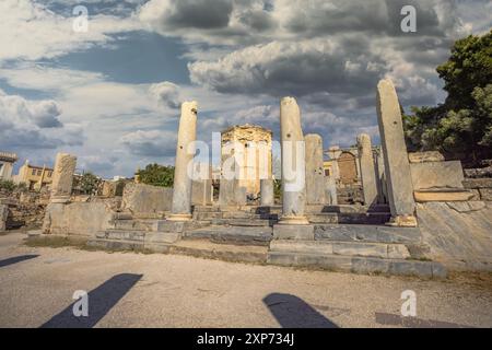 Athen, Griechenland, 3. Mai 2024: Die antike römische Agora im Zentrum von Athen, Griechenland Stockfoto