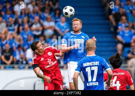 GER, SV Darmstadt 98 vs. Fortuna Düsseldorf, Fussball, 2. Bundesliga, 1. Spieltag, Spielzeit 2024/2025, 04.08.2024. DFL-VORSCHRIFTEN VERBIETEN JEDE VERWENDUNG VON FOTOGRAFIEN als BILDSEQUENZEN und/oder QUASI-VIDEO Foto: Eibner-Pressefoto/Florian Wiegand Stockfoto