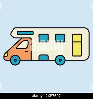 Mobilheim Wohnmobil Wohnwagen Anhänger Fahrzeug Vektor-Symbol. Graph-Symbol für Reise- und Tourismus-Website und Apps Design, Logo, App, UI Stock Vektor