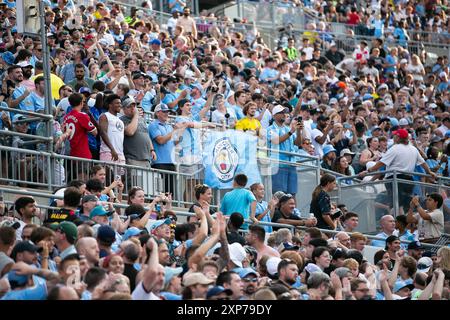 Columbus, Ohio, USA. August 2024. Manchester City spielt Chelsea FC in einem internationalen Freundschaftsspiel im Ohio Stadium. Quelle: Kindell Buchanan/Alamy Live News Stockfoto