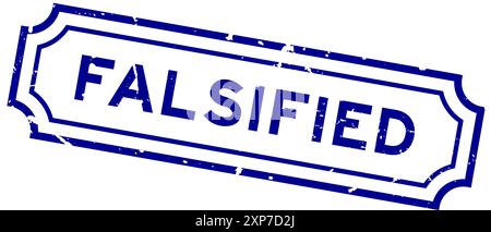 Grunge blauer gefälschter quadratischer Gummistempel auf weißem Hintergrund Stock Vektor