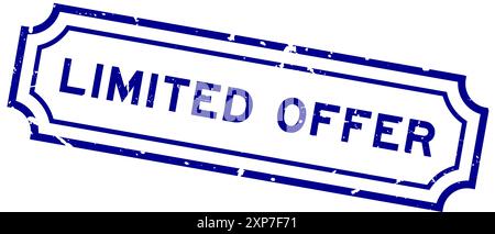 Grunge Blue limitiertes Wort Gummisiegelstempel auf weißem Hintergrund Stock Vektor