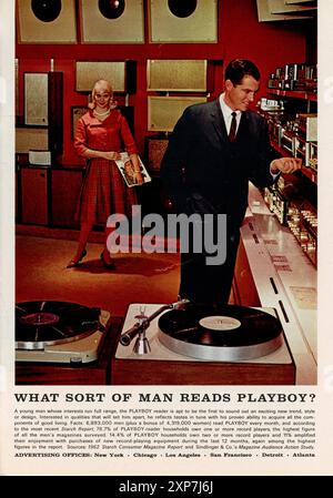 Vintage-Playboy-Magazin Oktober 1962, Anzeige, USA Stockfoto