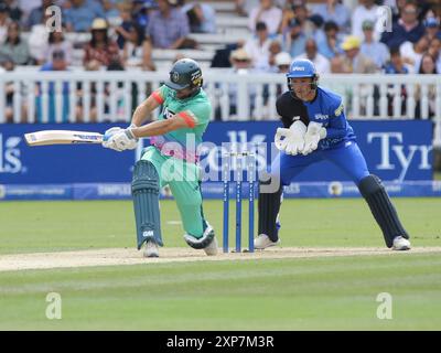 London, Großbritannien. August 2024. London, England, 4. August 2024: Dawid Malan (29 Oval Invincibles) trat während des Spiels der Hundred Group Stage zwischen London Spirit Men und Oval Invincibles Men auf dem Lord's Cricket Ground in London an. (Jay Patel/SPP) Credit: SPP Sport Press Photo. /Alamy Live News Stockfoto