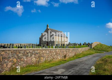 Whalsay ist die sechstgrößte der Shetlandinseln im Norden Schottlands. Bekannt als „The bonnie isle“ mit großer pelagischer Fischereiflotte Stockfoto