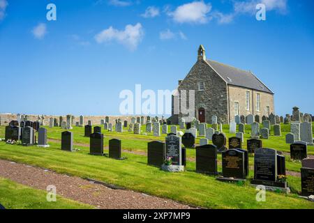 Whalsay ist die sechstgrößte der Shetlandinseln im Norden Schottlands. Bekannt als „The bonnie isle“ mit großer pelagischer Fischereiflotte Stockfoto