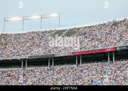 Columbus, Ohio, USA. August 2024. Manchester City spielt Chelsea FC in einem internationalen Freundschaftsspiel im Ohio Stadium. Quelle: Kindell Buchanan/Alamy Live News Stockfoto