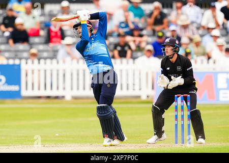 Bristol, Großbritannien, 4. August 2024. Ed Barnard aus Warwickshire spielte beim Metro Bank One-Day Cup Spiel zwischen Gloucestershire und Warwickshire. Quelle: Robbie Stephenson/Gloucestershire Cricket/Alamy Live News Stockfoto