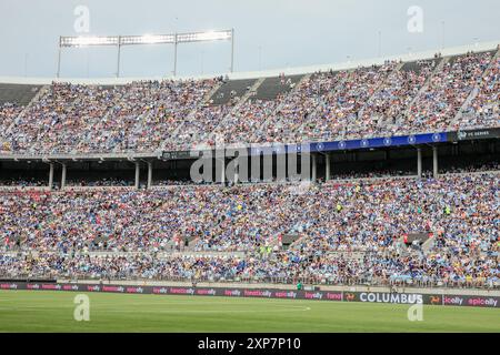 Columbus, Ohio, USA. August 2024. Manchester City spielt Chelsea FC in einem internationalen Freundschaftsspiel im Ohio Stadium. Quelle: Kindell Buchanan/Alamy Live News Stockfoto