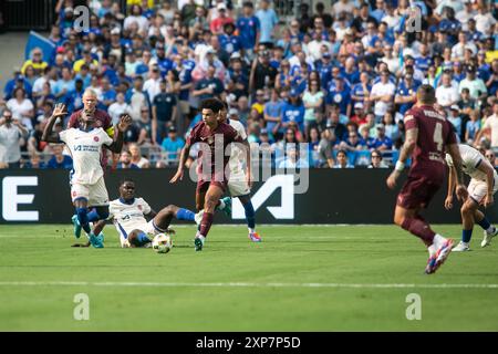 Columbus, Ohio, USA. August 2024. Manchester City spielt Chelsea FC in einem internationalen Freundschaftsspiel im Ohio Stadium. Quelle: Kindell Buchanan/Alamy Live News Stockfoto