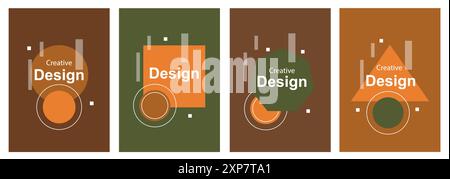 Minimalistisches abstraktes Design. Entwerfen Sie Visitenkarten, Geschenkkarten, Flyer und Broschüren Stock Vektor