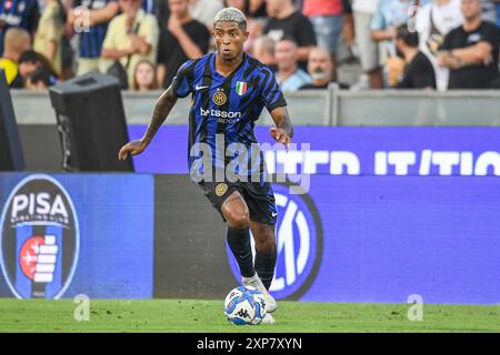 EDDIE SALCEDO (INTER) während Pisa SC vs Inter - FC Internazionale, Freundschaftsfußballspiel in Pisa, Italien, 02. August 2024 Stockfoto