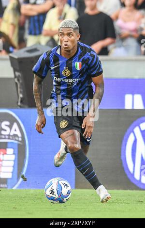 EDDIE SALCEDO (INTER) während Pisa SC vs Inter - FC Internazionale, Freundschaftsfußballspiel in Pisa, Italien, 02. August 2024 Stockfoto