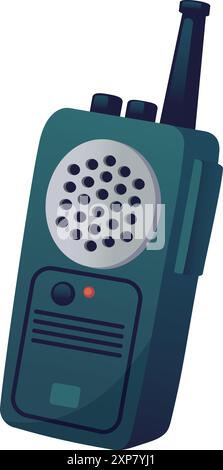 Walkie-Talkie-Zeichentricksymbol. Symbol des drahtlosen Senders auf weißem Hintergrund isoliert Stock Vektor