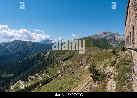 Blick auf den Col de Tende Pass in den alpen zwischen Frankreich und Italien Stockfoto