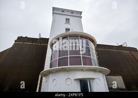 Auf dem Kopf steht der Leuchtturm rathlin West rathlin Island, County antrim, Nordirland, großbritannien Stockfoto