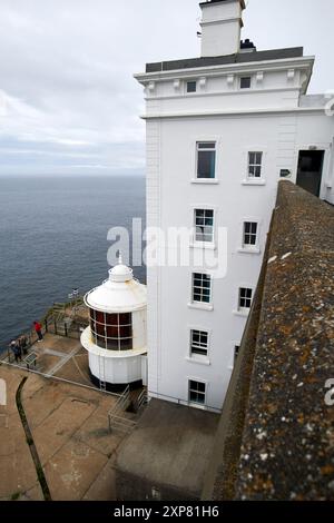 Auf dem Kopf steht der Leuchtturm rathlin West rathlin Island, County antrim, Nordirland, großbritannien Stockfoto