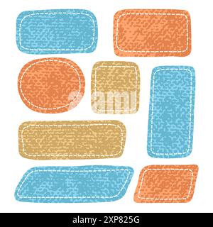 Satz handgezeichneter Rahmen. Handgezeichnete Textbox-Sammlung. Doodle-Aufkleber-Design Stock Vektor