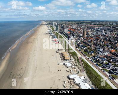 Aus der Luft von Zandvoort aan Zee an der Nordsee in den Niederlanden Stockfoto