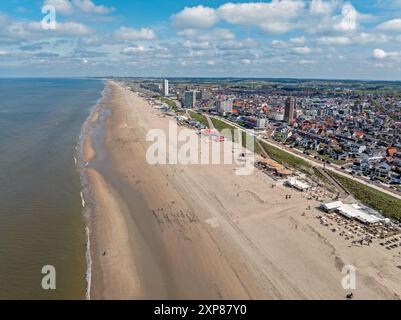 Aus der Luft von Zandvoort aan Zee an der Nordsee in den Niederlanden Stockfoto