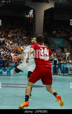 13 KARABATIC Nikola of France Handball Vorrunde während der Olympischen Spiele Paris 2024 am 4. August 2024 in der Arena Paris Sud in Paris, Frankreich Stockfoto