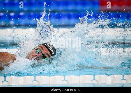 Während der Olympischen Spiele 2024 in Paris am 4. August 2024 in der Pariser La Defense Arena in Nanterre, Frankreich Stockfoto