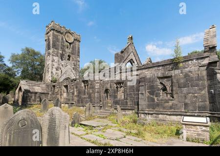 Die Ruine der Kirche St. Thomas the Martyr in Heptonstall, Yorkshire, England, Großbritannien Stockfoto