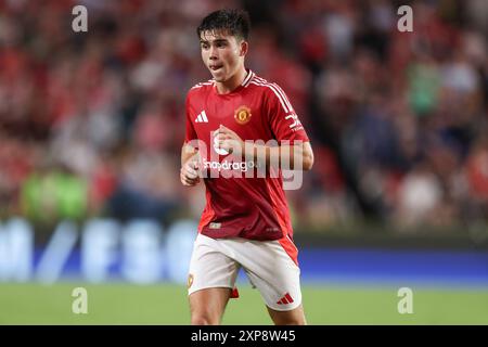 3. August 2024: Manchester United-Verteidiger Harry Amass (41) während der Rivalen im Red Match zwischen Manchester United und Liverpool im Williams-Brice Stadium in Columbia, South Carolina. Greg Atkins/CSM (Bild: © Greg Atkins/Cal Sport Media) Stockfoto