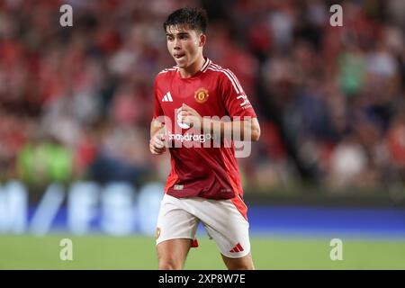 3. August 2024: Manchester United-Verteidiger Harry Amass (41) während der Rivalen im Red Match zwischen Manchester United und Liverpool im Williams-Brice Stadium in Columbia, South Carolina. Greg Atkins/CSM Stockfoto