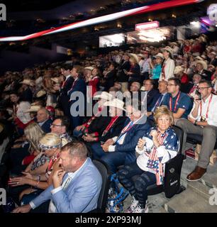 Am letzten Tag des Republikanischen Nationalkonvents treffen sich Konservative, um Trump die Nominierung anzunehmen. Milwaukee, WI, 18. Juli 2024 Stockfoto