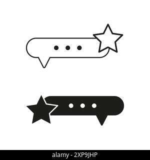 Chat-Blasen bewerten. Sternsymbol. Kundenfeedback. Vektorsymbol. Stock Vektor