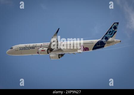 Airbus A321 auf der Farnborough International Airshow 2024 Stockfoto